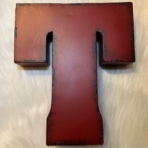 Hobby Lobby Red Metal Letter “T” Standing / Hanging Decor Sign NEW